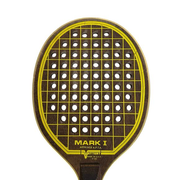 Vintage Vittert MARK I Wooden Racquet Paddle Drilled Holes APTA Approved - Picture 4 of 9